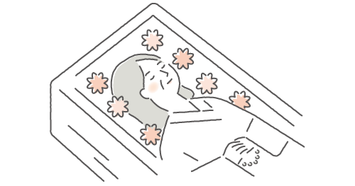 納棺の儀を行い、通夜式の準備をいたします。