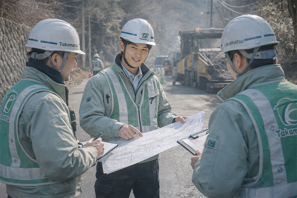 土木施工管理は、工事が安全に、予定通りに進むよう現場をまとめる仕事です。